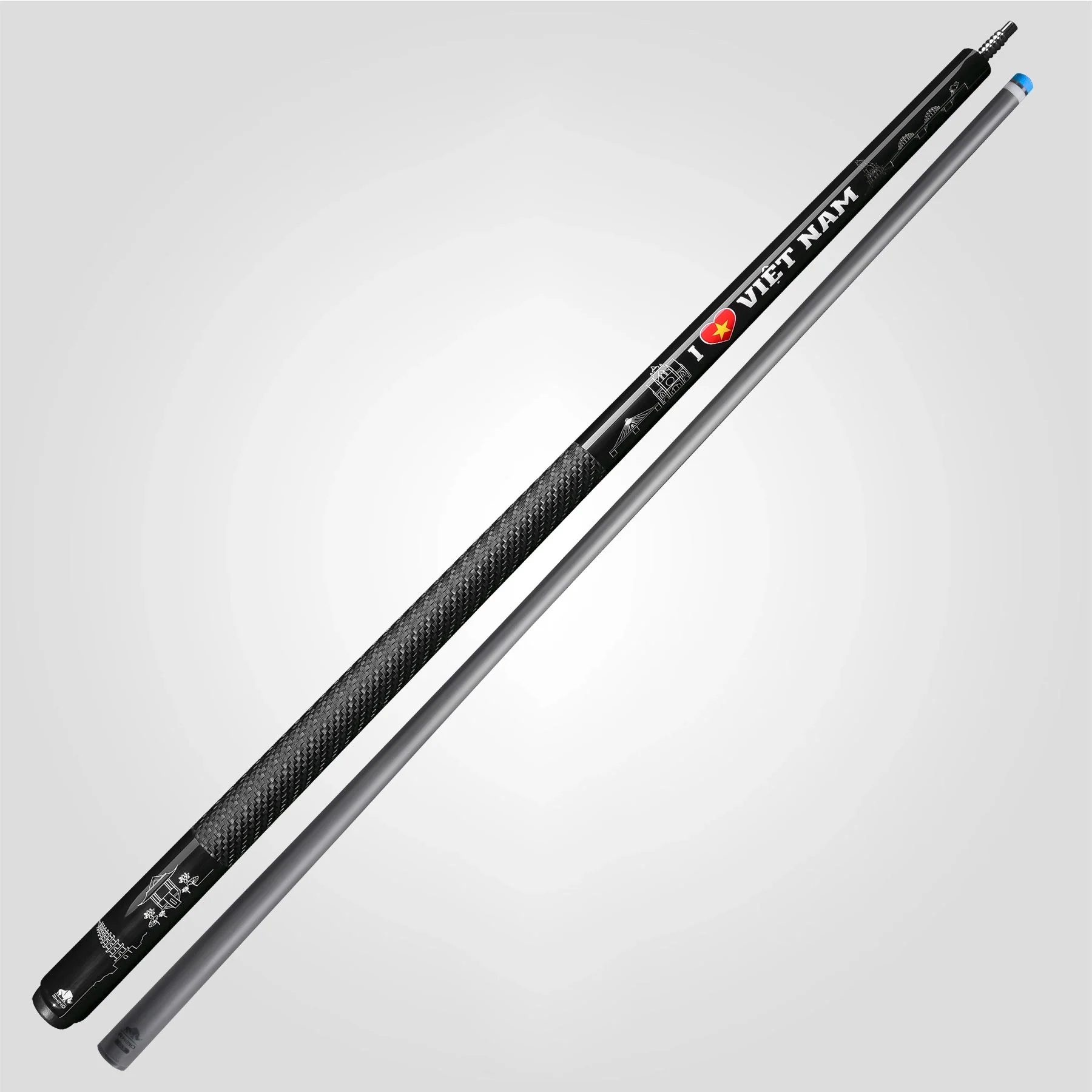 VOYAGER VIETNAM POOL CUE - BLACK - SPORT WRAP - Image 3