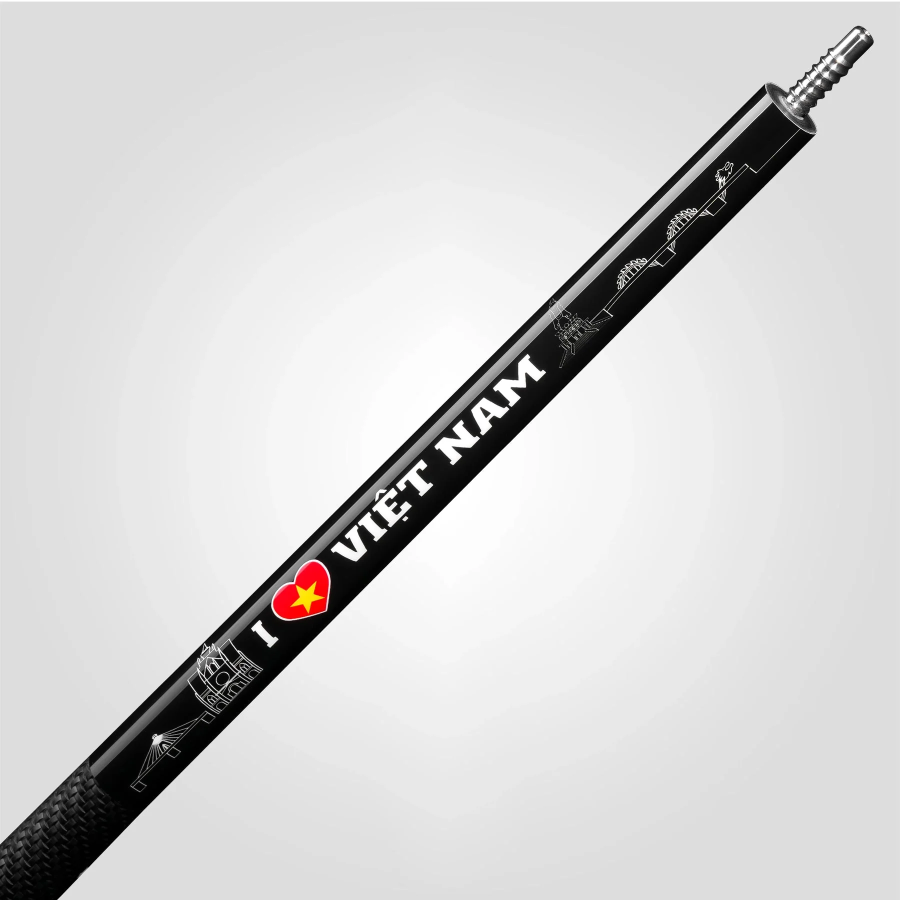 VOYAGER VIETNAM POOL CUE - BLACK - SPORT WRAP - Image 4