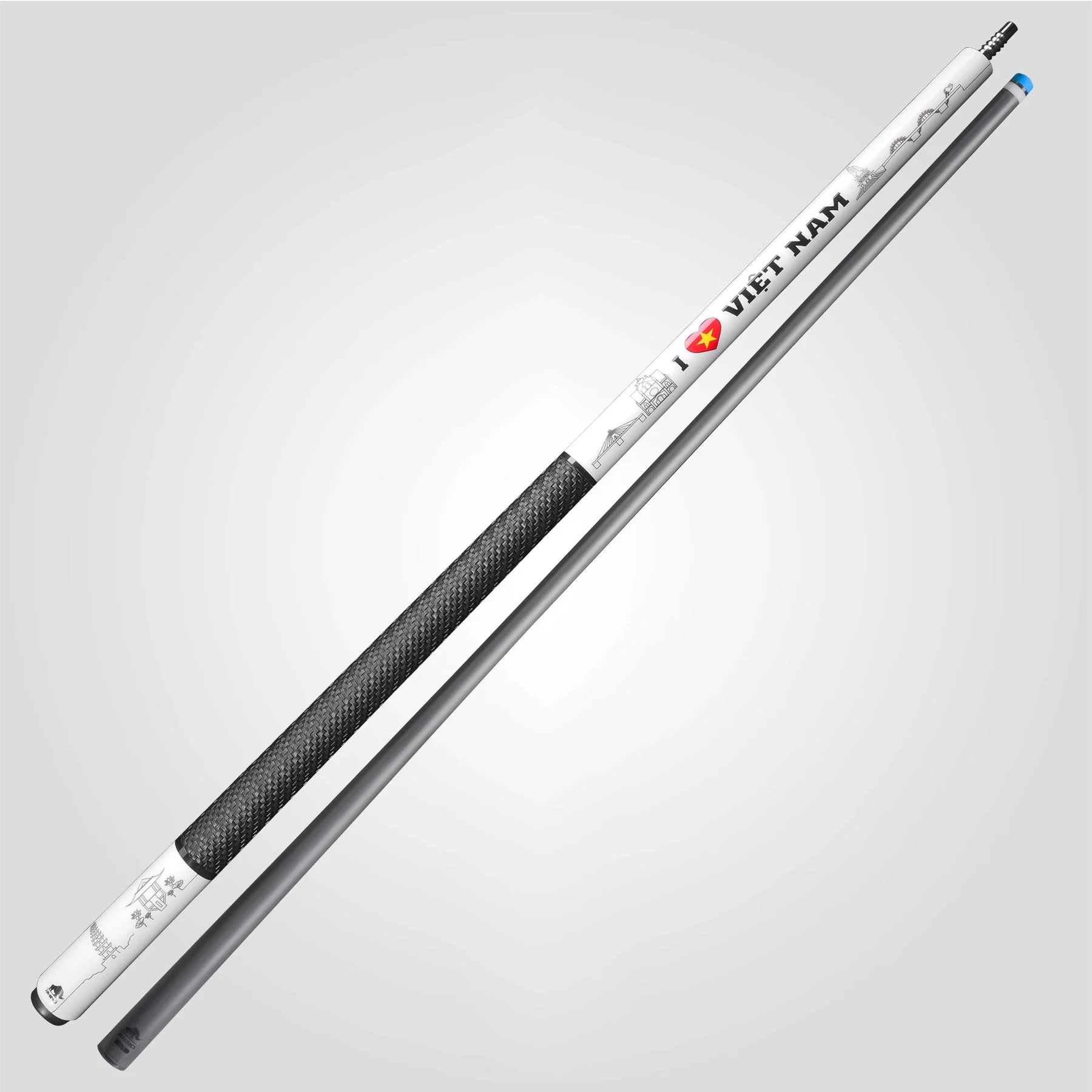 VOYAGER VIETNAM POOL CUE - WHITE - SPORT WRAP - Image 3
