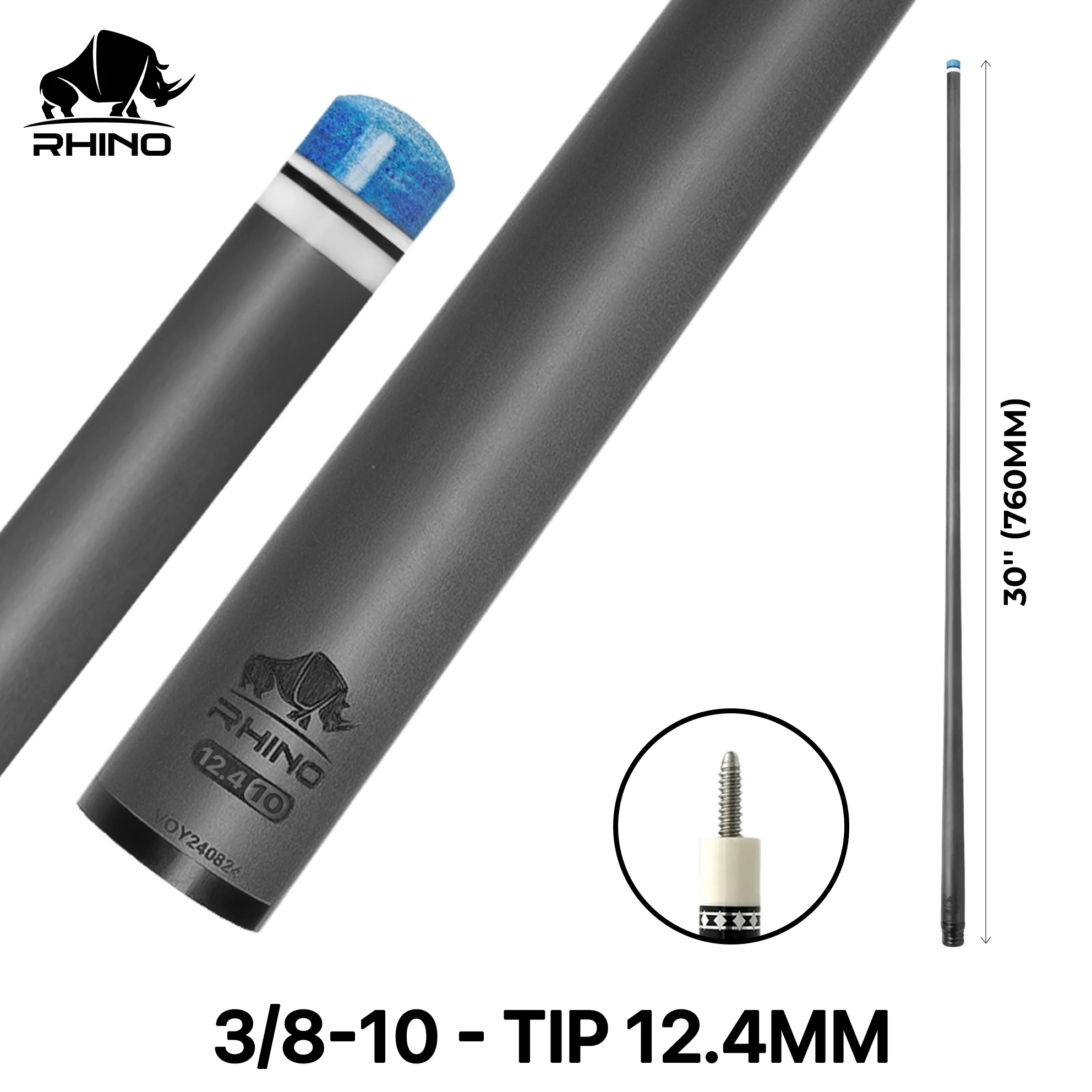 Rhino - 30" / 3/8-10 Carbon Pool Cue Single Shaft - Image 10