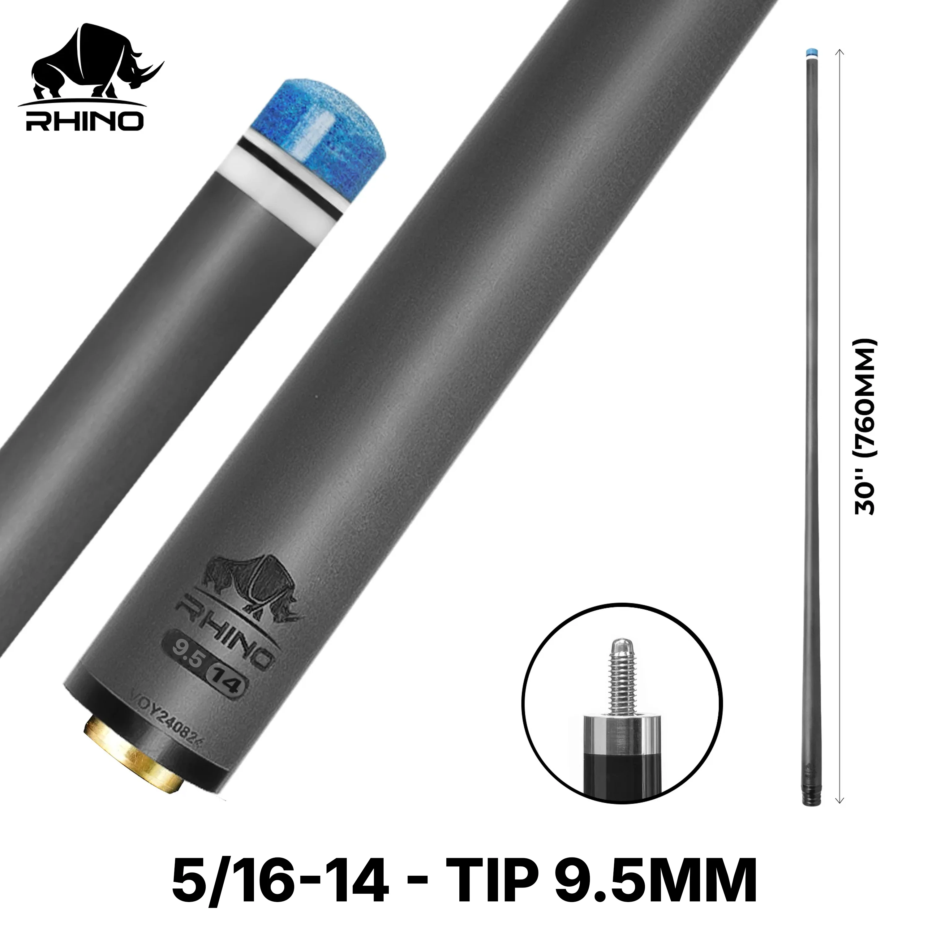 Rhino - 30" / 5/16-14 Carbon Pool Cue Single Shaft - Standard - Image 16