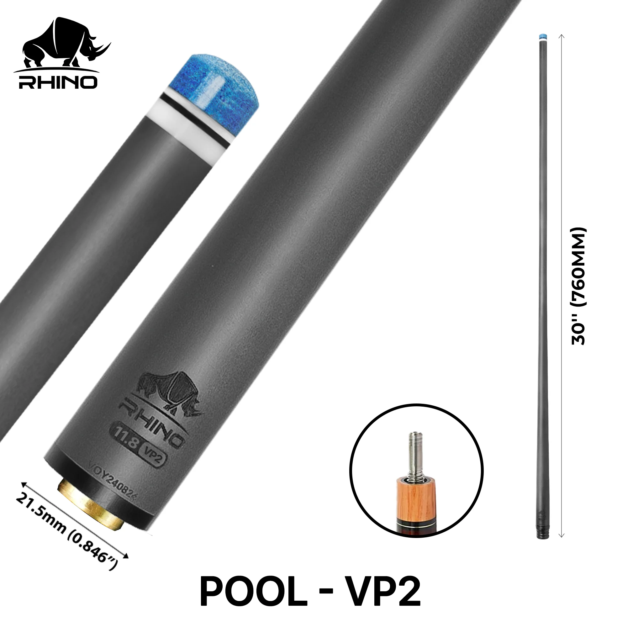 Rhino - 30" / VP2 Carbon Pool Cue Single Shaft - Image 2