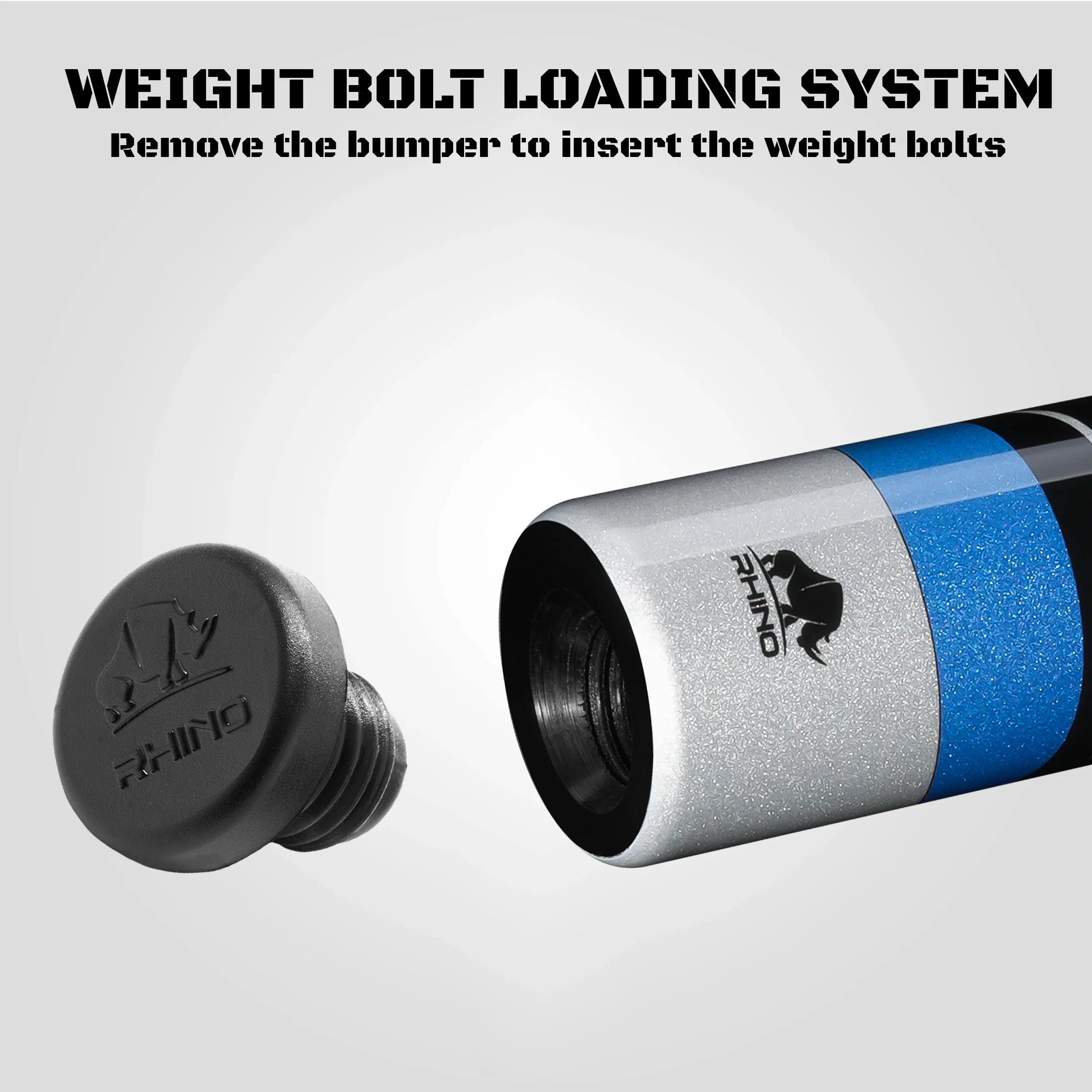 RHINO RACING POOL CUE - VELOCITY BLUE - SPORT WRAP - Image 9