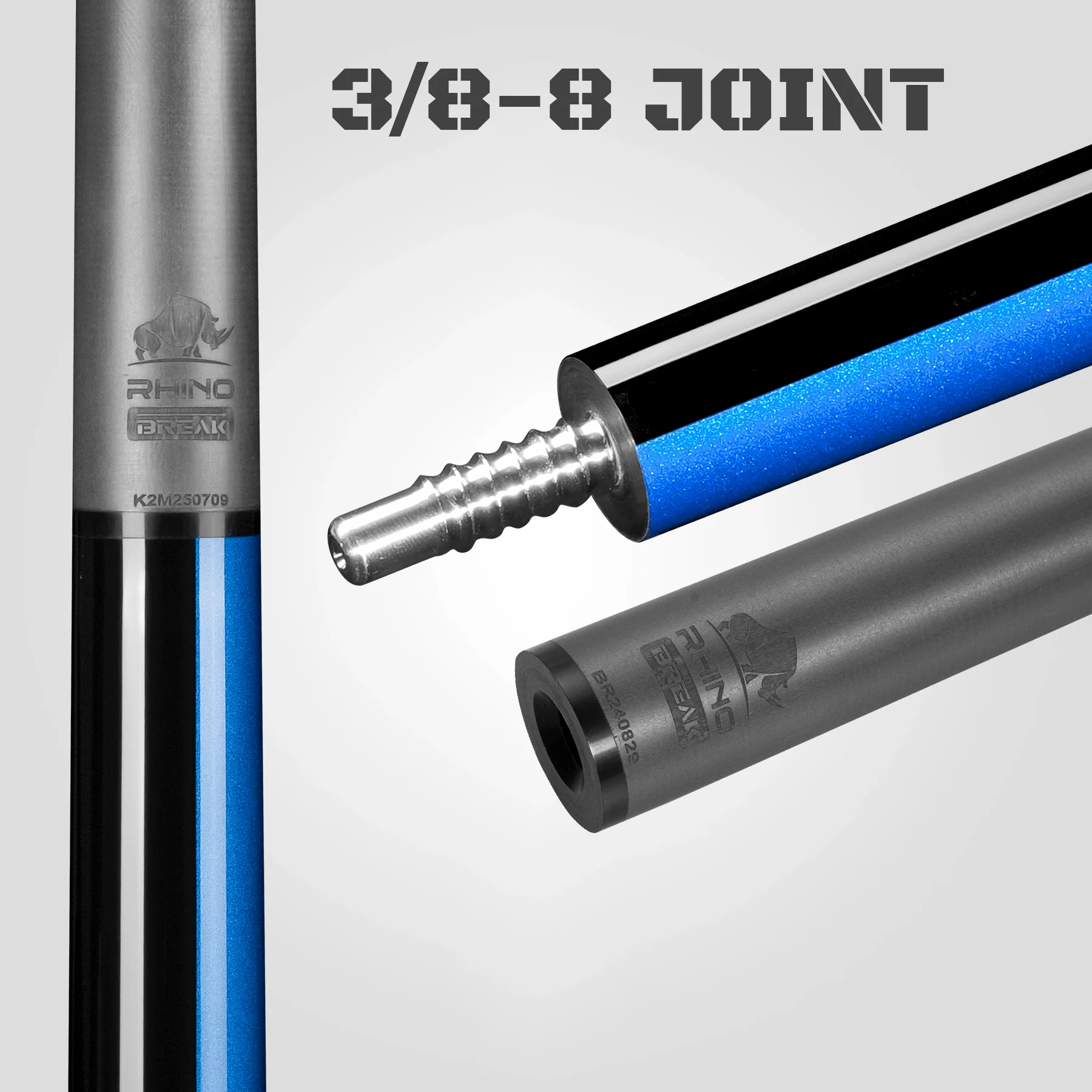 RHINO KOMET II Break Cue - Black & Blue - Image 8