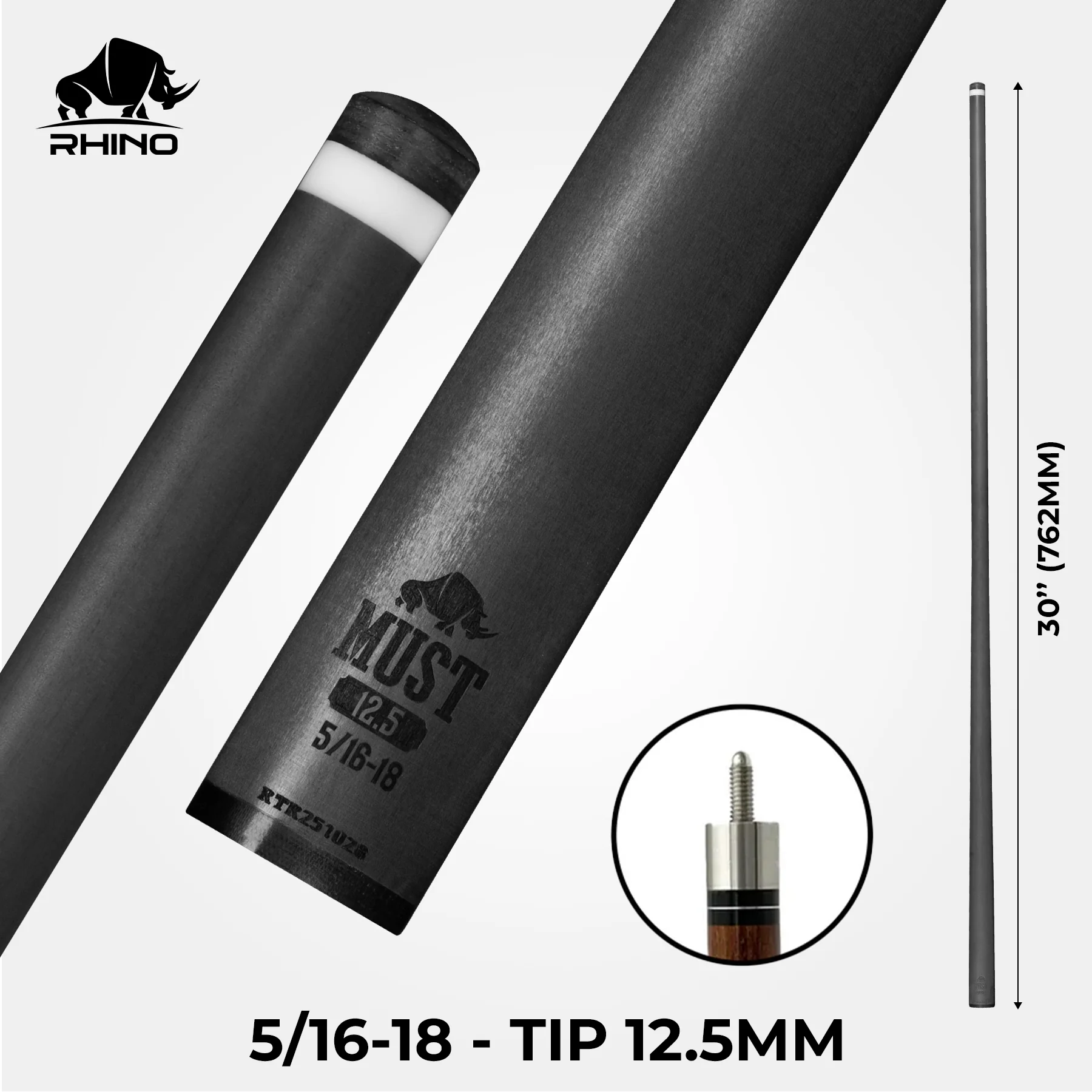 RHINO MUST 30" / 5/16-18 Pro Carbon Pool Cue Single Shaft - Image 6