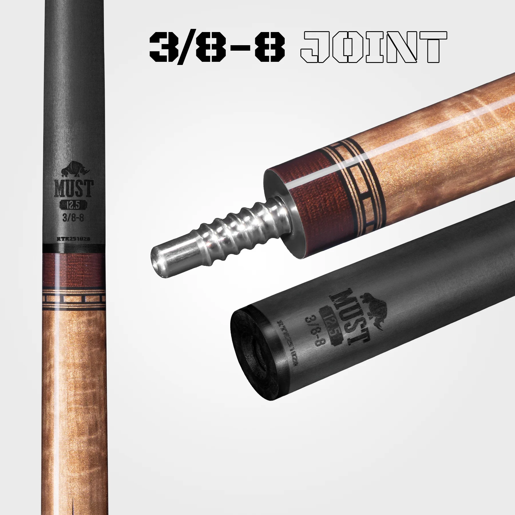 RHINO MUST POOL CUE - MU1 BURL BLUEPOINT - Image 6