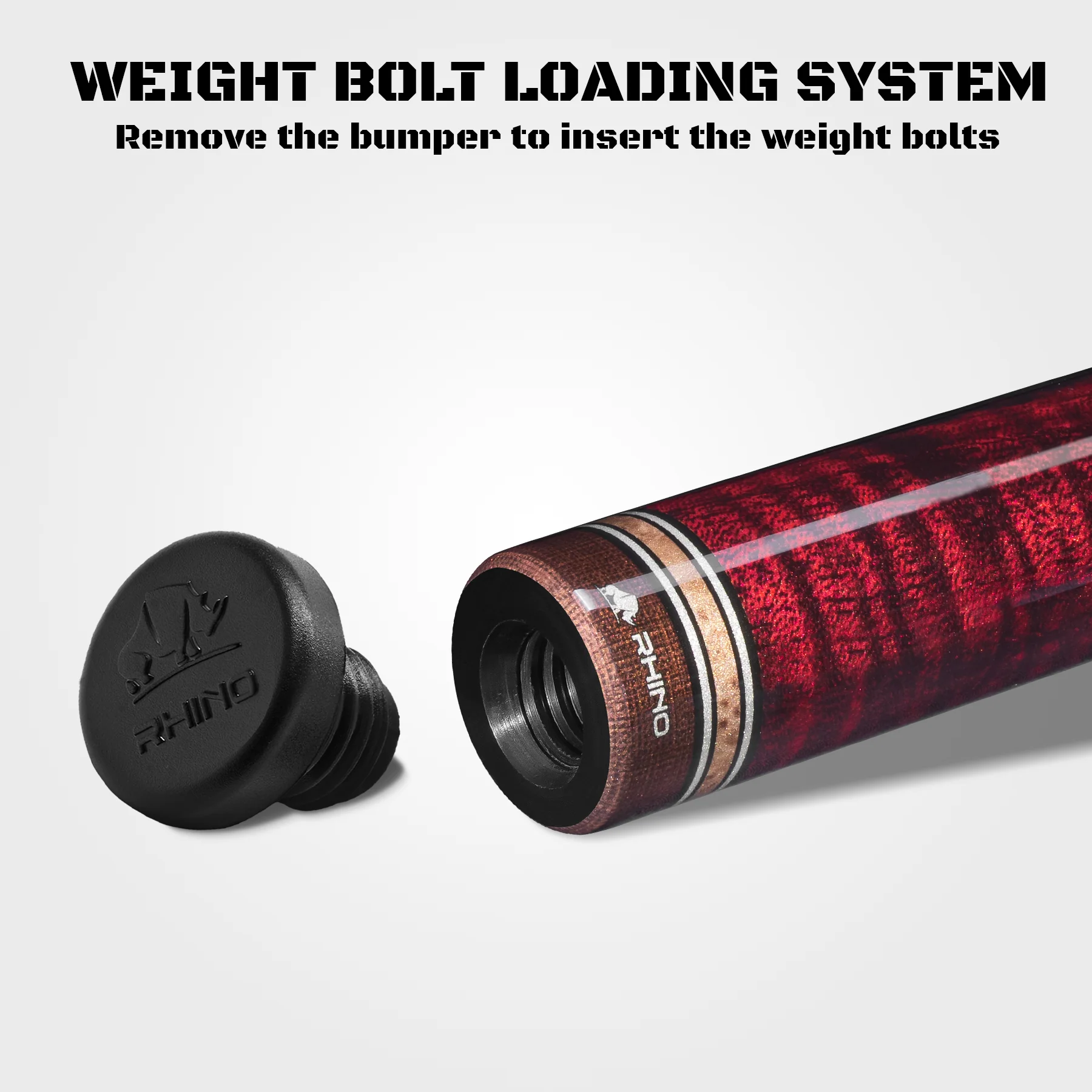RHINO MUST POOL CUE - MU3 CRIMSON BLUEPOINT - Image 7