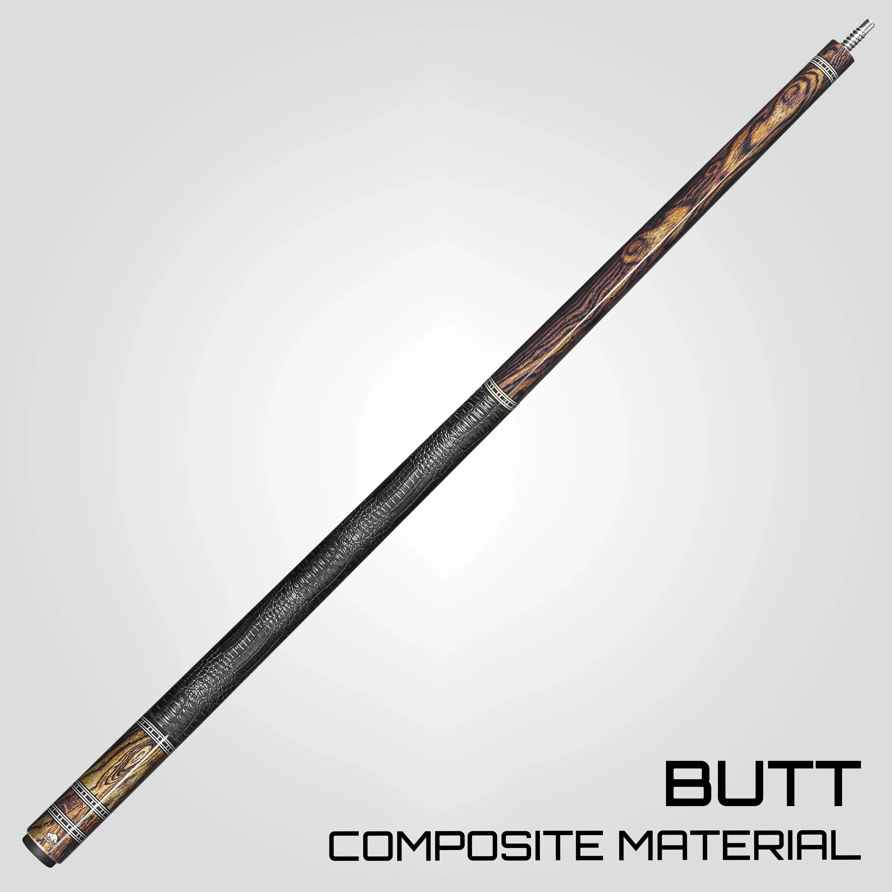 Rhino RETRÔ Pool Cue - Bocote - Crocodile Embossed Microfiber Leather Wrap - Image 3