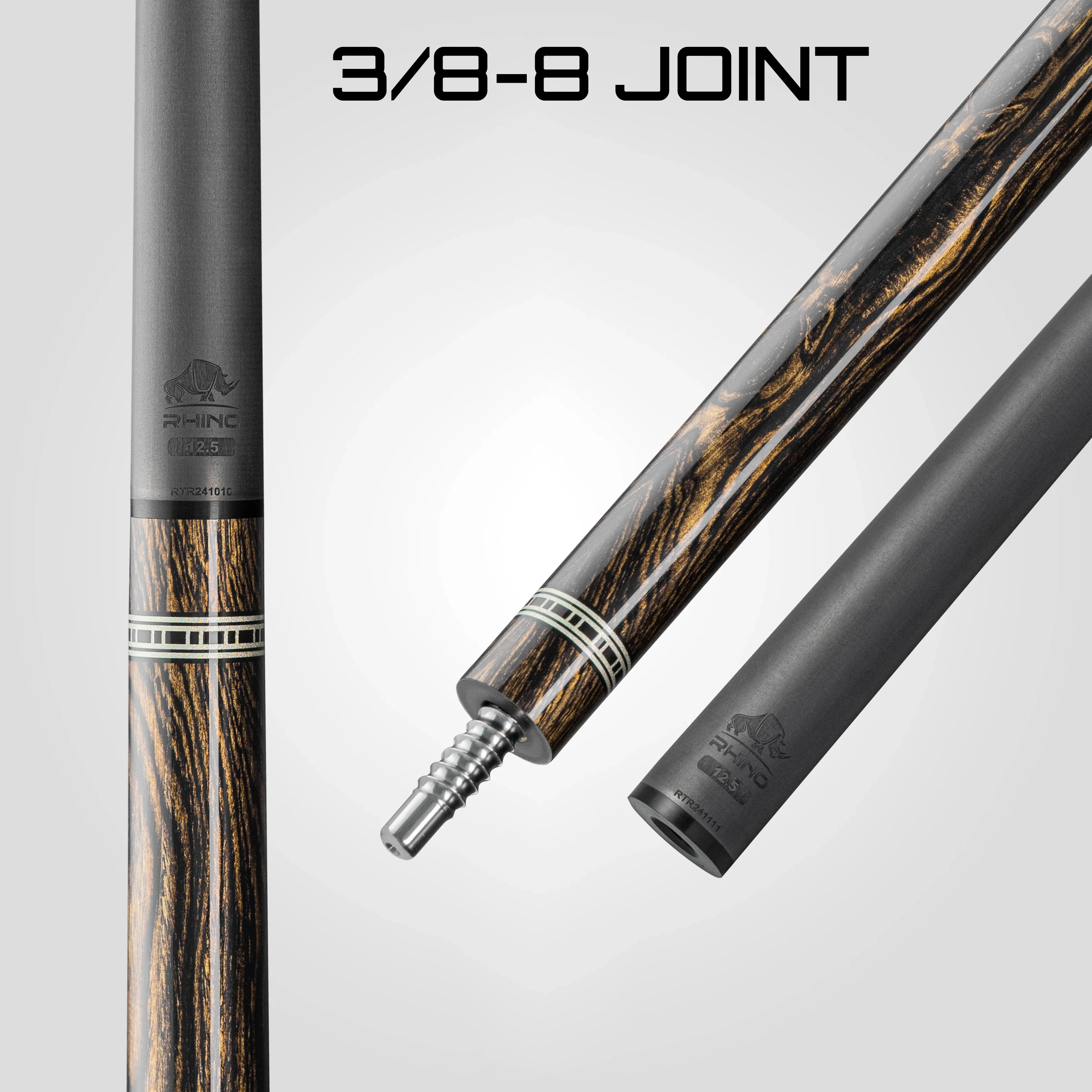 Rhino RETRÔ Pool Cue - Bocote - Crocodile Embossed Microfiber Leather Wrap - Image 7