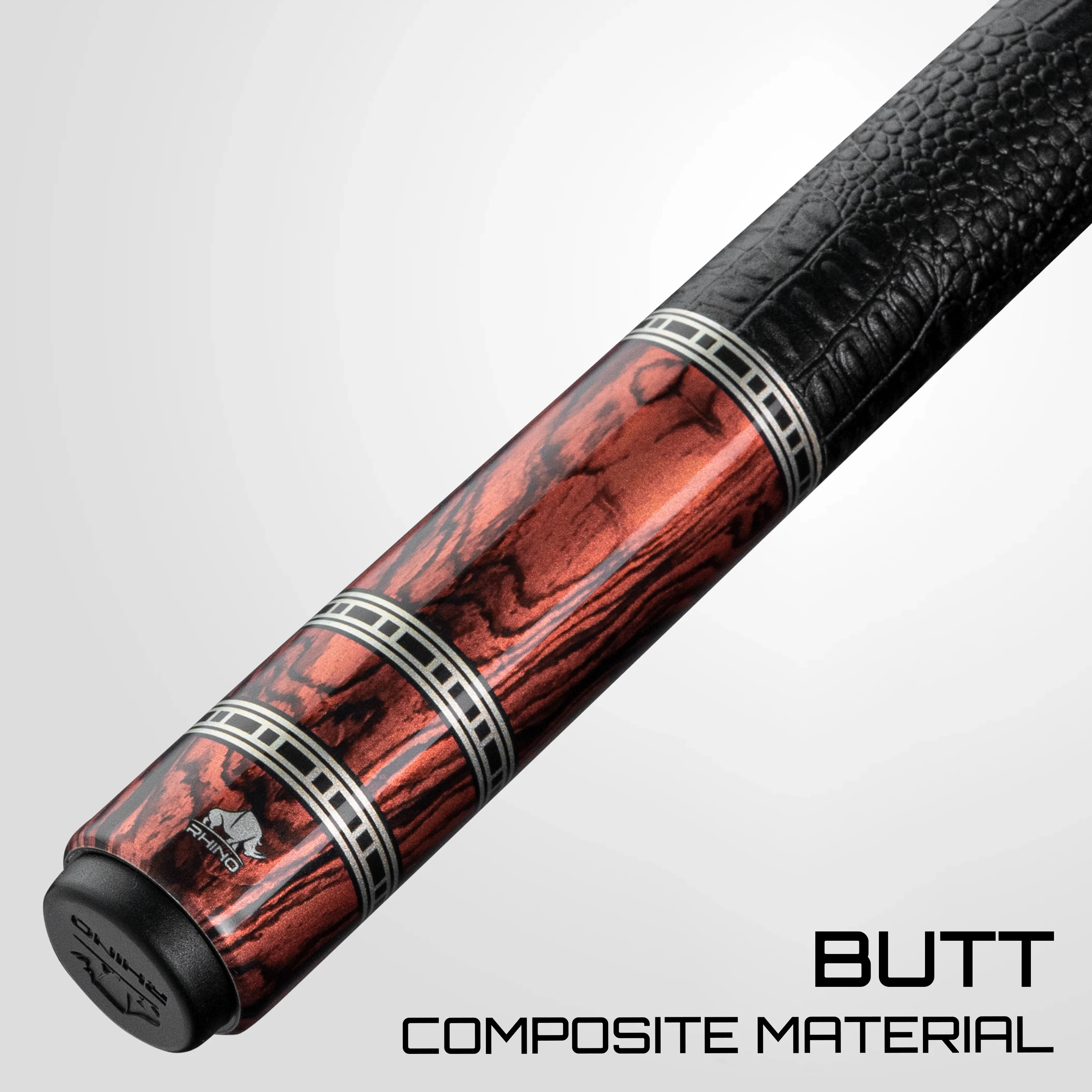 Rhino RETRÔ Pool Cue - Cocobolo - Crocodile Embossed Microfiber Leather Wrap - Image 6