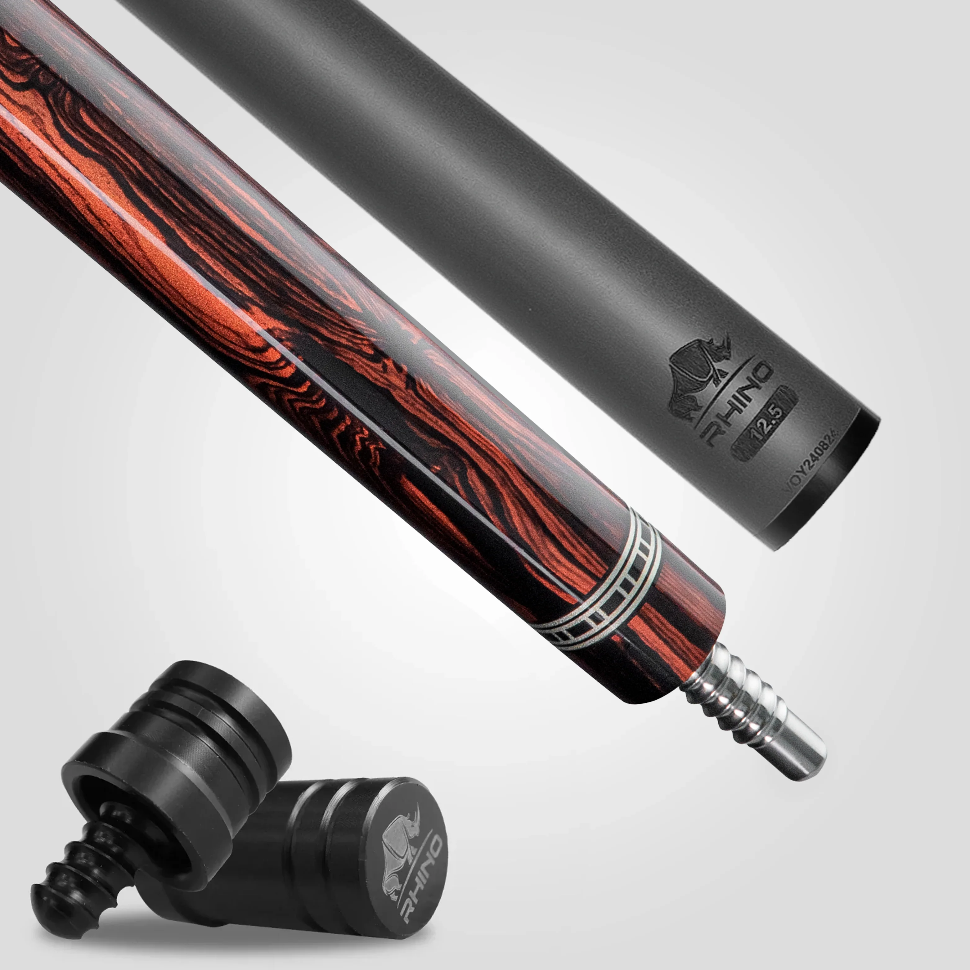 Rhino RETRÔ Pool Cue - Cocobolo - Crocodile Embossed Microfiber Leather Wrap - Image 8