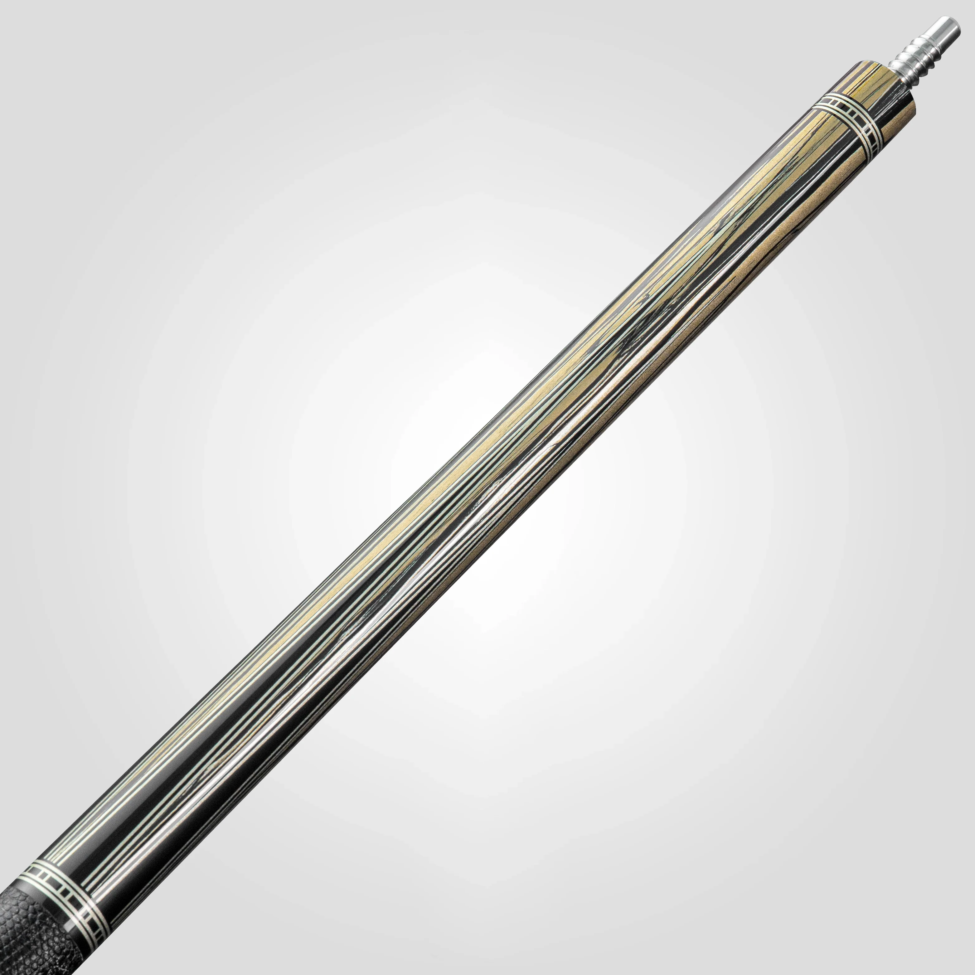 Rhino RETRÔ Pool Cue - Pale Moon Ebony - Lizard Embossed Microfiber Leather Wrap & Point - Image 4