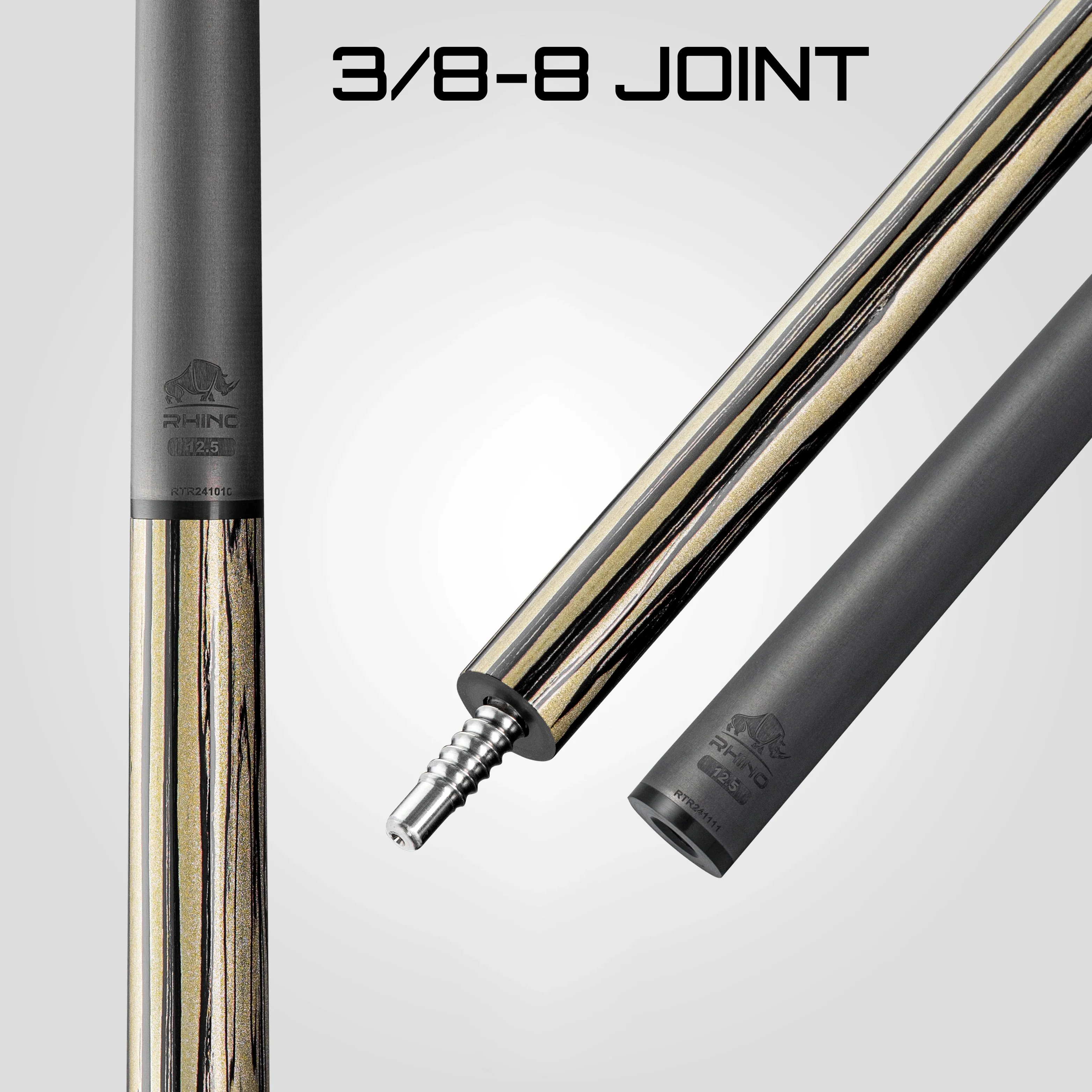 Rhino RETRÔ Pool Cue - Pale Moon Ebony - Wrapless - Image 7