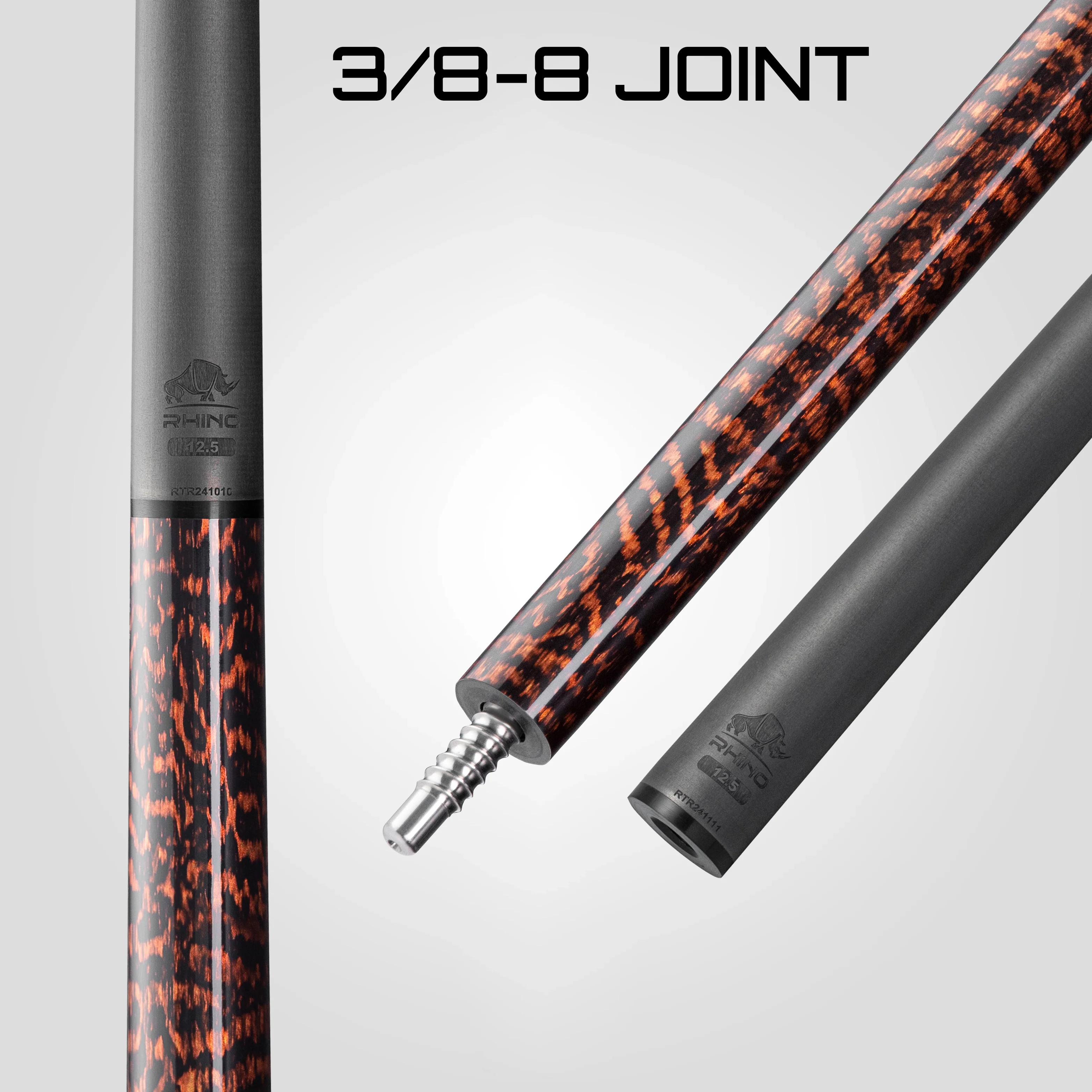 Rhino RETRÔ Pool Cue - Snake - Wrapless - Image 7