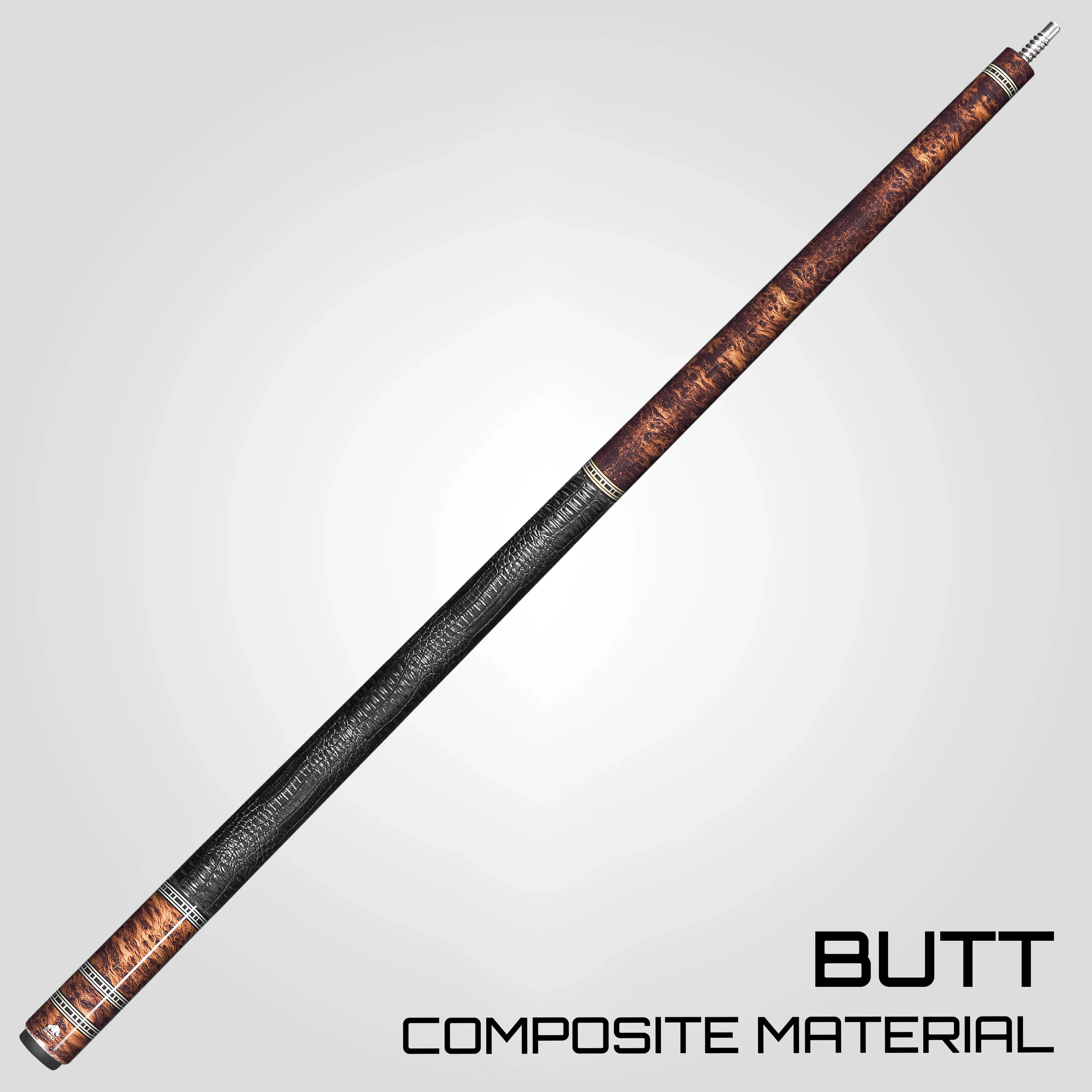 Rhino RETRÔ Pool Cue - Thuya - Crocodile Embossed Microfiber Leather Wrap - Image 3